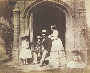 Familienporträt in der Tür, späte 1840er Jahre