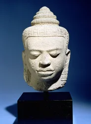 Kopf des Buddha, Khmer, Kambodschanisch, ca. 12.-13. Jahrhundert