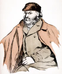 Illustrationsporträt von Paul Cezanne (1839 - 1906), französischer Künstler und Post-Impressionistischer Maler