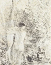 Akt mit Schwänen, ca. 1895 (Studie)