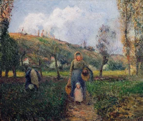 Bäuerin und Kind kehren von den Feldern zurück, Pontoise, 1882