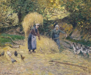 Bauern beim Strohschleppen, Montfoucault, 1875