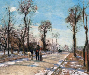 Route de Versailles, Louveciennes, Wintersonne und Schnee