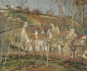Die roten Dächer, Ecke des Dorfes, Wintereffekt
