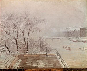 Morgen im Louvre, Schneeeffekt