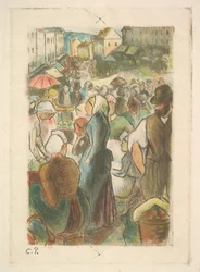 Der Markt in Gisors: Rue Cappeville, 1894-95