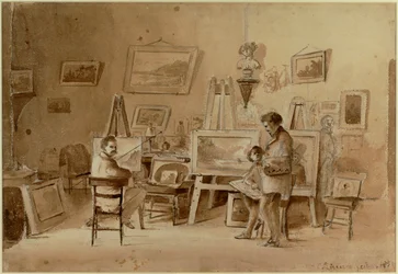 Das Atelier des Künstlers, Caracas, Venezuela Skizze