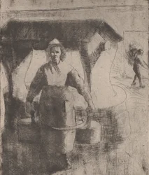 Frau an einem Brunnen, 1891