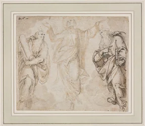 Die Verklärung recto, Studie der Hände verso, ca. 1590
