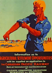 Plakat zur Förderung der Auswanderung nach Kanada, 1920 (Farblithografie)