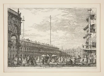 Le Procuratie Nuove e S. Ziminian V. (Die Procuratic Nuove und die Kirche San Geminiano, Venedig), aus der Serie Vedute (Ansichten)