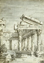 Capriccio: Ein zerstörter klassischer Tempel