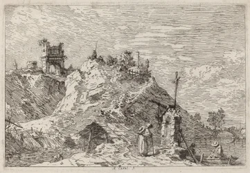Landschaft mit dem Pilger im Gebet, ca. 1735-1746