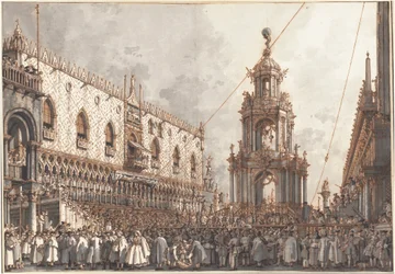 Das Fest „Giovedì Grasso“ vor dem Dogenpalast in Venedig
