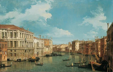 Der Große Kanal, Venedig, Blick nach Nordwesten, mit dem Palazzo Pesaro, dem Palazzo Foscarini und der Spitze von S. Stae links und dem Palazzo Vendramin-Calergi und S. Marcuola rechts