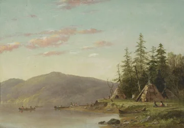 Chippewa-Lager am oberen Mississippi, um 1845