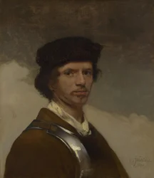 Junger Mann mit Pelzmütze