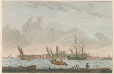 Dordrecht von der Merwede aus, ca. 1790