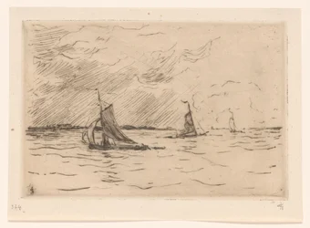 Drei Segelboote auf der Maas