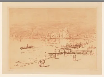 Kai mit Spaziergängern in Venedig