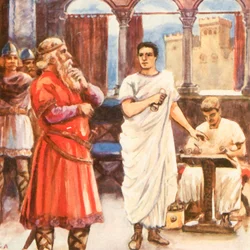 König Theoderich und sein Minister, der Römer Cassiodorus