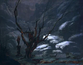 Gebirgsschlucht im Winter