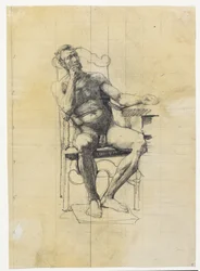 Männliche Modellfigur. Studie zur Figur von Frederik III. auf dem Universitätsbild 1887-89