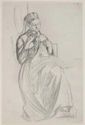 Nähendes Mädchen (Frau des Künstlers)