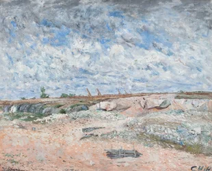 Landschaft mit ziehenden Wolken