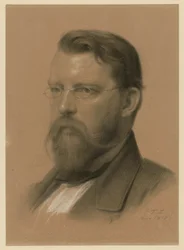 Emanuel Leutze, Historienmaler, Brustbild mit Brille nach links