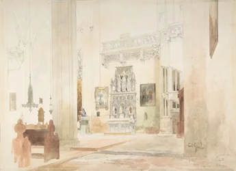 Innenraum der St. Severin Kirche in Erfurt, 1855