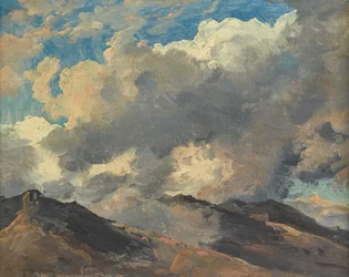 Berggipfel in Wolken