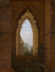 Gotisches Fenster in der Ruine des Klosters Oybin