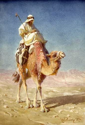 Ein Beduine auf einem Kamelrücken, 1874