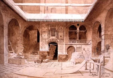 Der Chan Chaleel Teppichbasar in Kairo, 1858