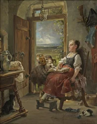 Carl Herpfer - Schlafendes Bauernmädchen