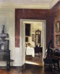 Ein Interieur mit einem Cello