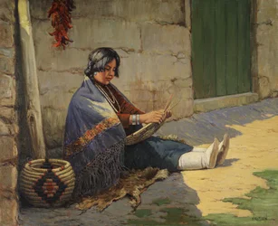 Hopi-Korbmacherin