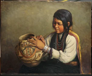 Isleta-Töpferin, Pueblo von Isleta, New Mexico