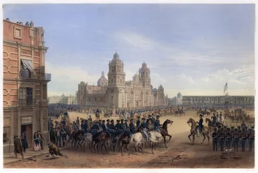 General Scotts Einzug in Mexiko-Stadt, aus Der Krieg zwischen den Vereinigten Staaten und Mexiko, veröffentlicht 1851