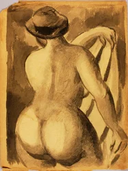 Weiblicher Akt mit Drapierung