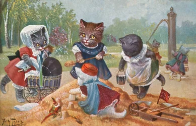 Humorvolle Katzenpostkarte