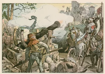 Friedrich I. (1371-1440) kämpft gegen die Familie von Quitzow im Jahr 1414