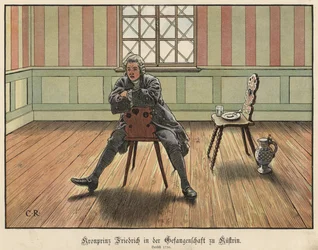 Kronprinz Friedrich von Preußen in Küstrin inhaftiert, 1730