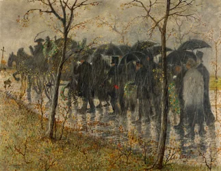 Leichenzug im Regen