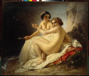 Zwei Mädchen in einer Grotte (1859)