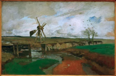 Landschaft mit Windmühle