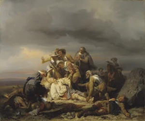 Die Entdeckung des Körpers von König Gustav II. Adolf von Schweden nach der Schlacht von Lützen, von Carl Wahlbom