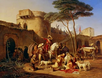 Spanische Guerillas in einem Fort