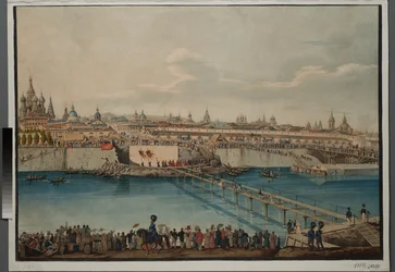 Grundsteinlegung für die Moskvoretsky-Brücke in Moskau, 1830